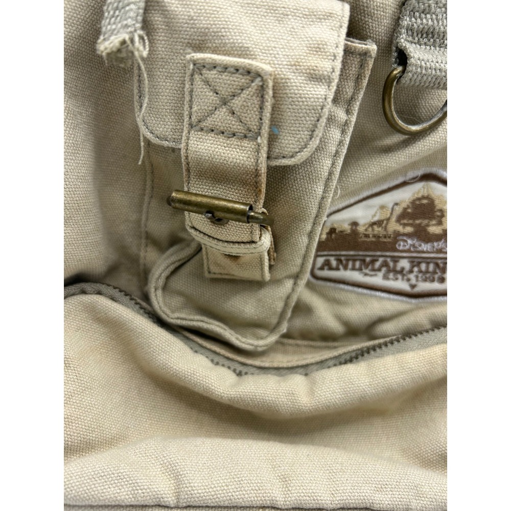 Disney Animal Kingdom Vintage Khaki Canvas Sling Backpack Safari Bag Est 1998 - Picture 2 of 5